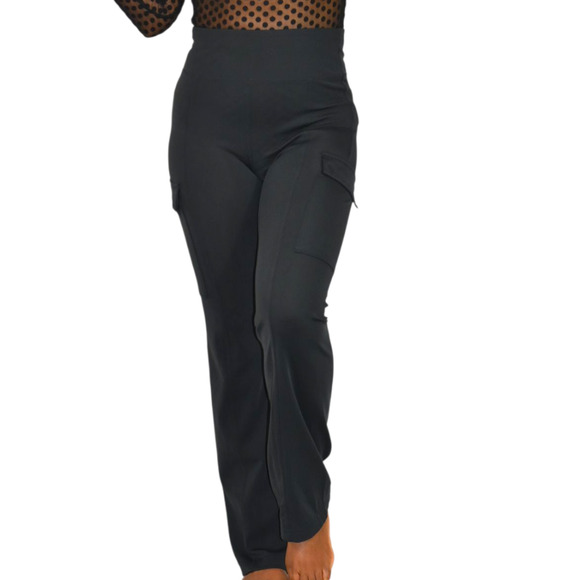 Athleta Delancey Straight Cargo Pants Black Straight Leg Pull On High Waist XS - Picture 12 of 15